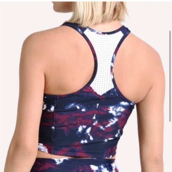 The Upside Women's Blue & Purple Royal Tie Dye Inge Cropped Tank Top Size 4 - Picture 2 of 8